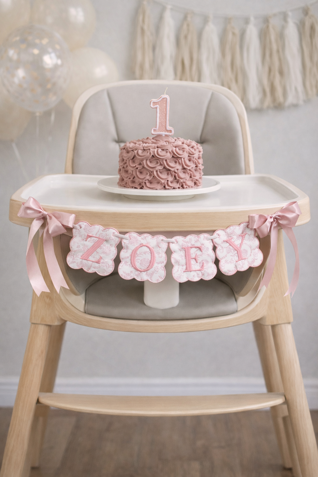 Girl Toile Nursery Name Banner (Letter Set)