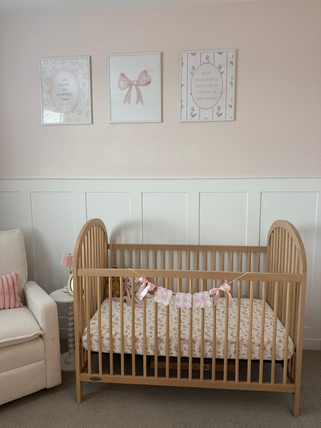 Girl Gingham Nursery Name Banner (Letter Set)